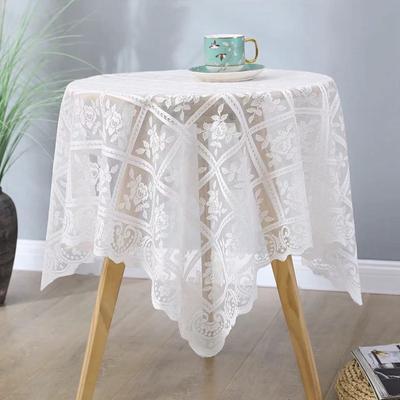 French Vintage Coffee Table Tablecloth White Lace Tablecover Ins Style for Home Decor