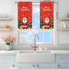 2pcs Santa Claus Illustration Printed Curtain for Christmas Home Decor -Rod Pocket Window Treatment for Bedroom   Office   Kitchen
