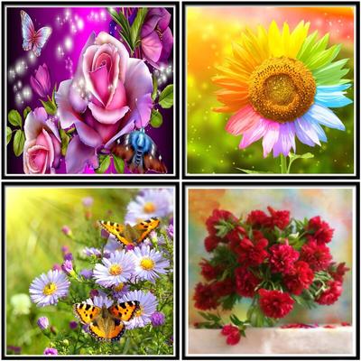 5D DIY Rose Diamond Painting Lily Flower Diamond Embroidery Full Round Drill Cross Stitch Mosaic Sale Home Decor Art Gift