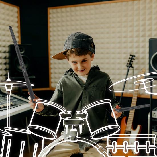 1 Set Air Drum Kit with Drumsticks Pedals Audio Converter Speaker 3D Motion Sensing Electric Drum Beginners Virtual Drum Percussion Instrument