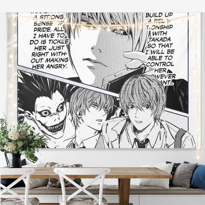 New Hot Japanese Anime Death Note Print Tapestry Wall Hanging Poster Bedroom Backdrop Wall Art Home Decor