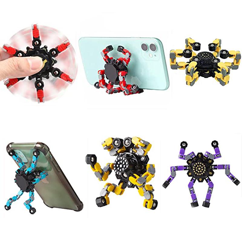 Funny Robot Fidget Spinner DIY Deformable Chain Fidget Toys Stress Relief Sensory Toys Fingertip Gyros ADHD Autism Kids Adults