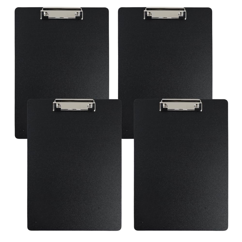 

ideamall Clipboard Binder, A4 Size, Office, Durable, Portable, Waterproof, Black, Set of 4
