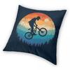 Mountain Biking Mtb Retro Square Pillowcase Polyester Linen Velvet Printed Decorative Throw Pillow Case Home Cushion Case 18"