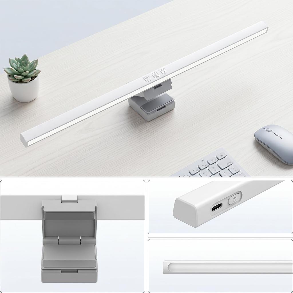 Monitor Bedside Music Storage Shelf Desk 3 Color Color Rendering Index Adjustable Color Temperature 3000K Stepless Color Temperature and Brightness