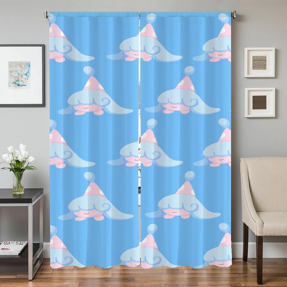Home Interior Kitchen Curtains for Living Room 2 Pieces Blackout Curtains Door Curtain P-pokemon-n Bedroom Decoration Partition