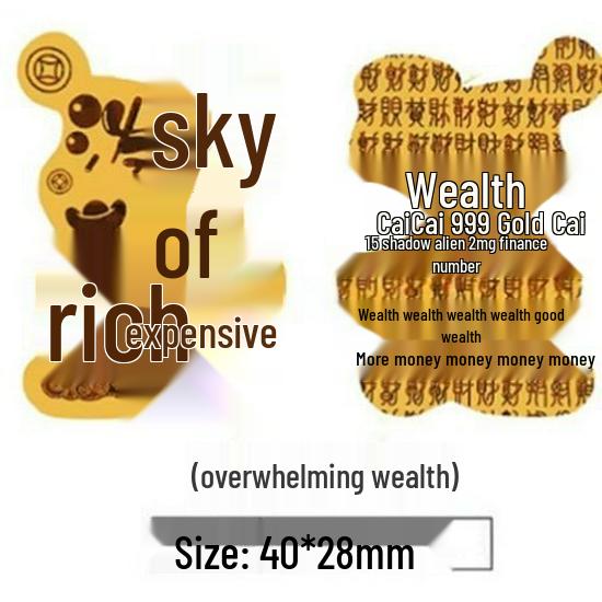 Pure Gold 999 Mobile Phone and Refrigerator Sticker Set: Princess Wealth Design with Gold Flakes