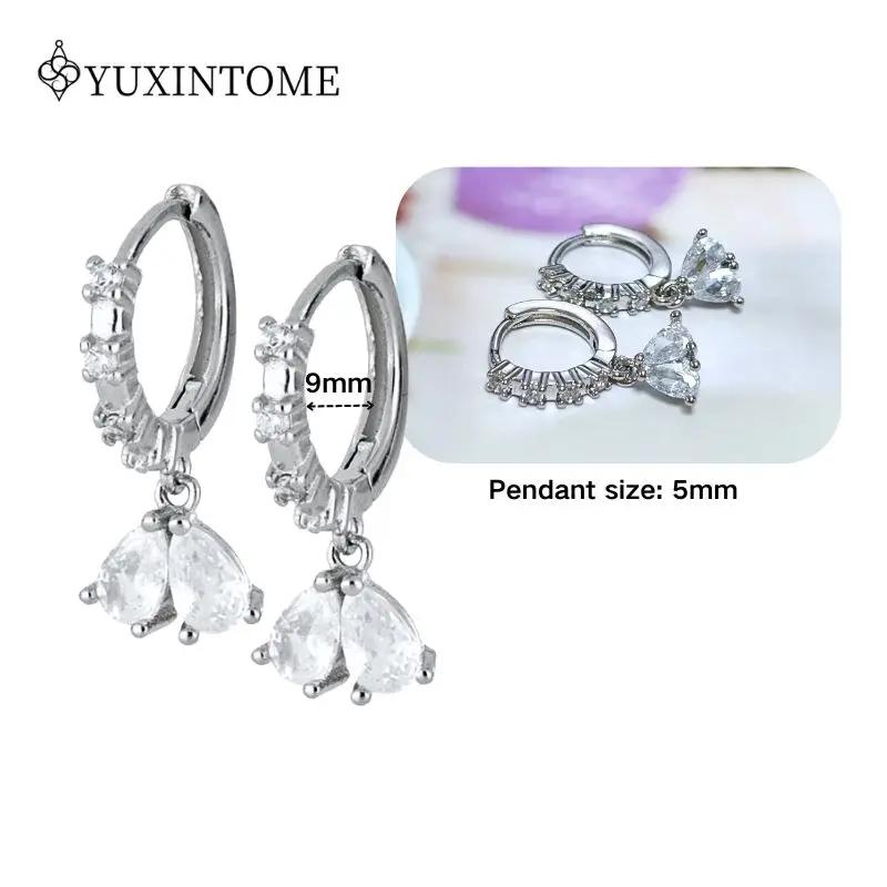 925 Silver Ear Needle Crystal White Zircon Silver Series Tassel Drop Earrings Luxury Fashion Party Jewelry Accessories