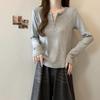 2026 Spring Plus Size Women's Korean-Style Half-Zip Slimming Long-Sleeve Top