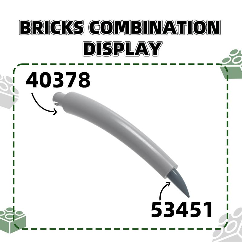 1111Pcs/lot 53451Tiger Teeth Construction Bricks MOC Animal Accessories Works With Featuring Blocks Kids Playthings Gift Idea Box