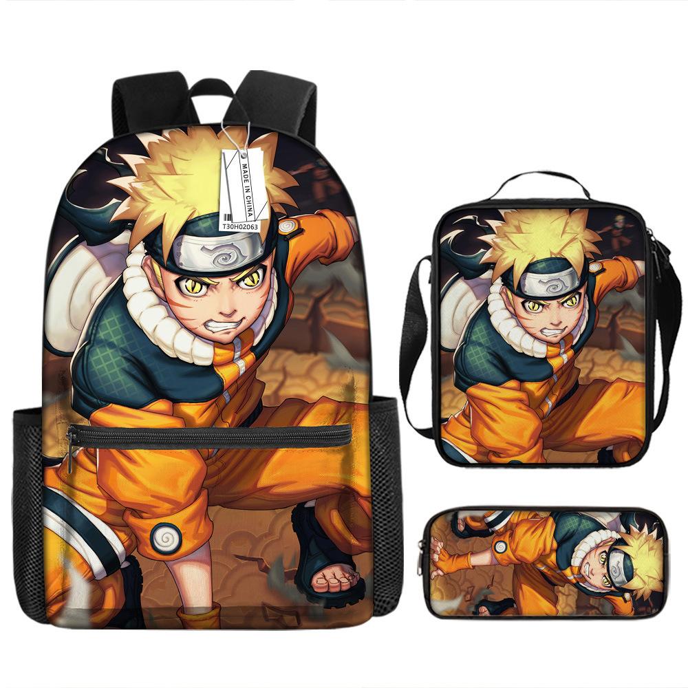 Naruto Naruto Rucksack Kakashi Naruto Uchi Grund- und Mittelschule Schultasche Kinderrucksack Dreiteiliges Set