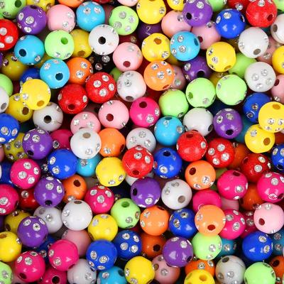 8mm 100pcs Round Acrylic Shiny Beads for Jewelry Making DIY Handmade Bracelet Accessories
