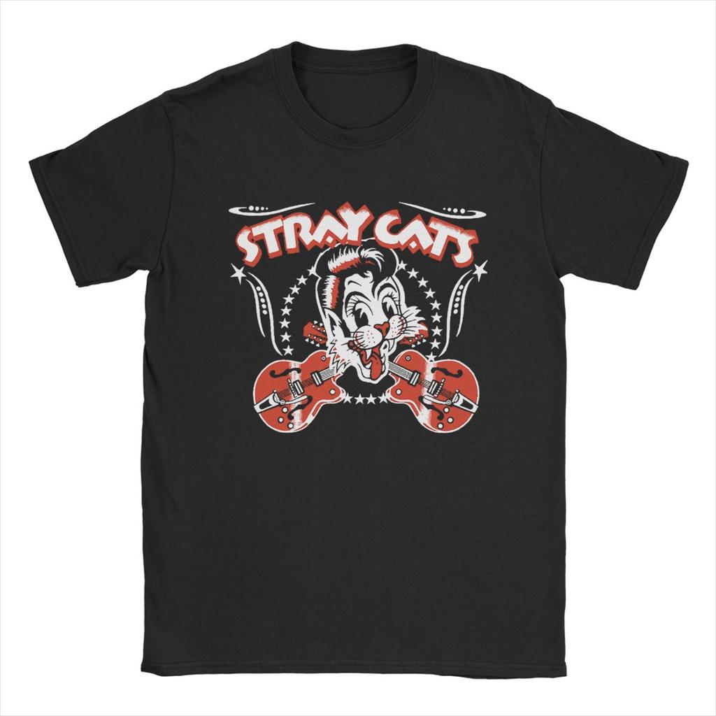 Stray Cats Band Men T Shirt Fashion Tee Shirt Short Sleeve O Neck T-Shirt 100% Cotton Gift Idea Clothes