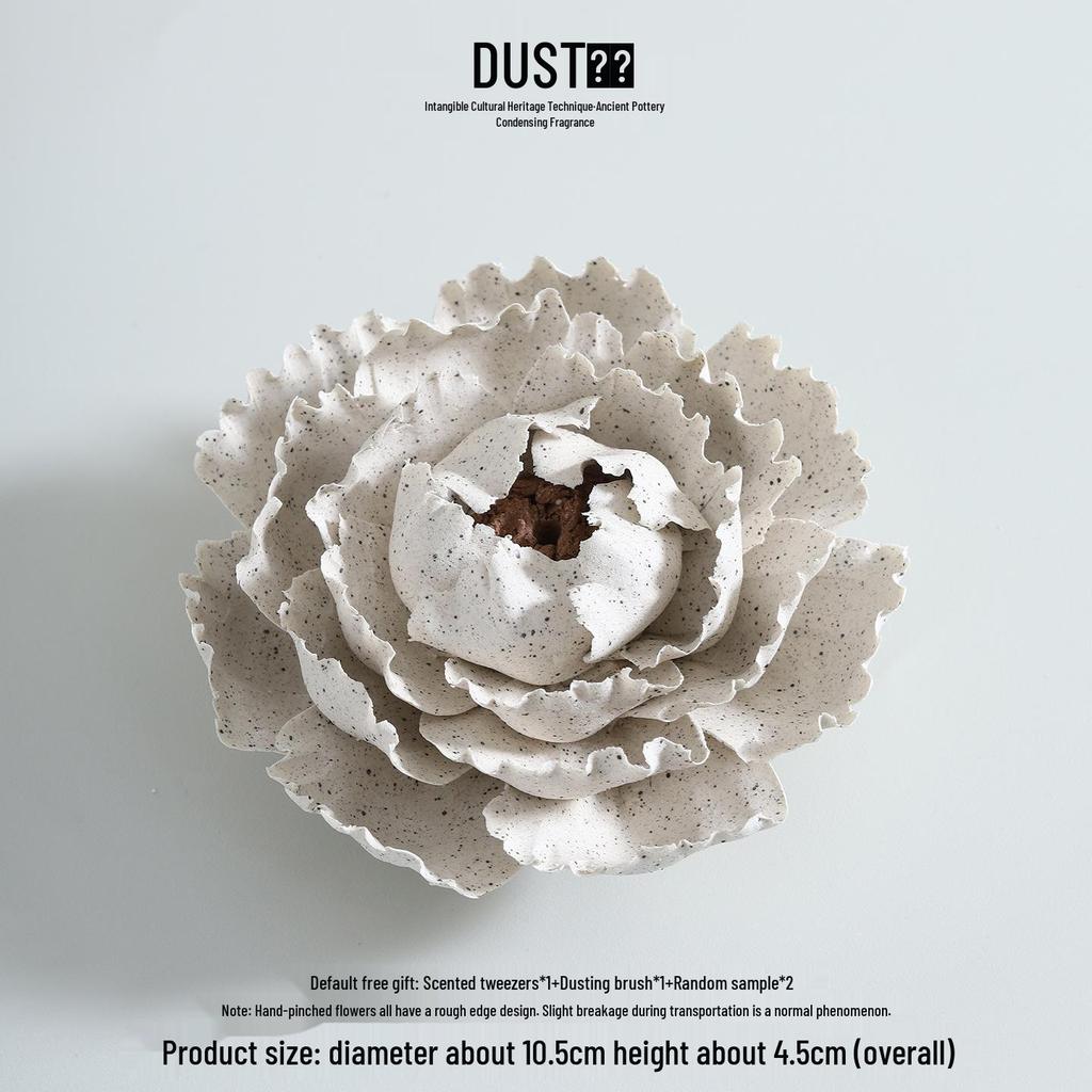 Dehua Ceramic Flower Incense Holder - Chinese Zen Aromatherapy Ornament Gift