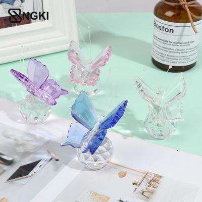 Paperweight Table Ornaments Glass Craft Glass Miniature Crystal Butterfly Figurine Crystal Ball