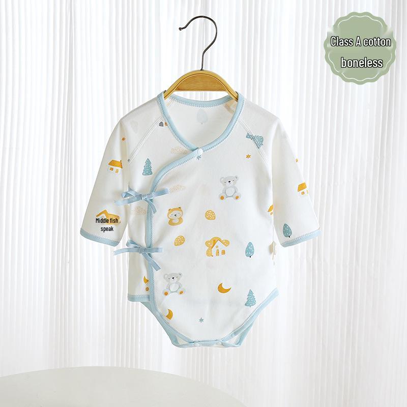 Baby-Spielanzug: Reiner Baumwoll-Langarm-Body für Neugeborene, geeignet für Frühling, Herbst und Sommer - Vier-Jahreszeiten-Kleidung