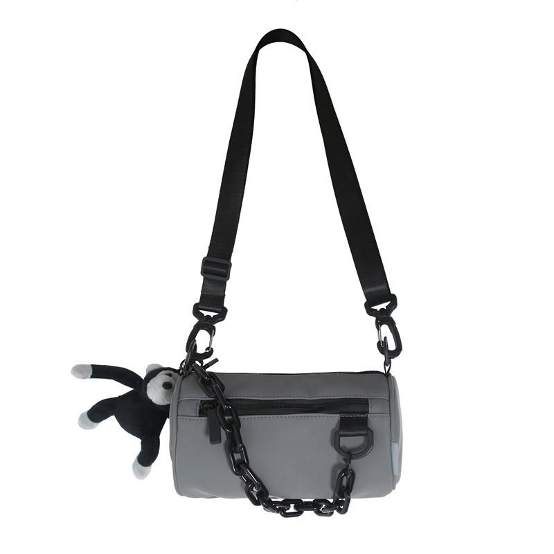 Single Shoulder Bag, Men's Street Style Round Tube Boyfriend Messenger Bag, Men's Lightweight Small Crossbody Bag