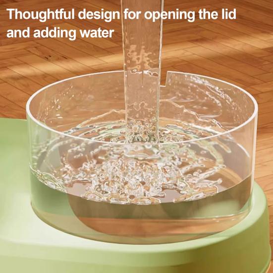 Katt Vann- og Matdispenser 2-i-1 Automatisk Kattefôrmater 1L Kattevannfontene og Matskålsett for Innekatter Små Hunder