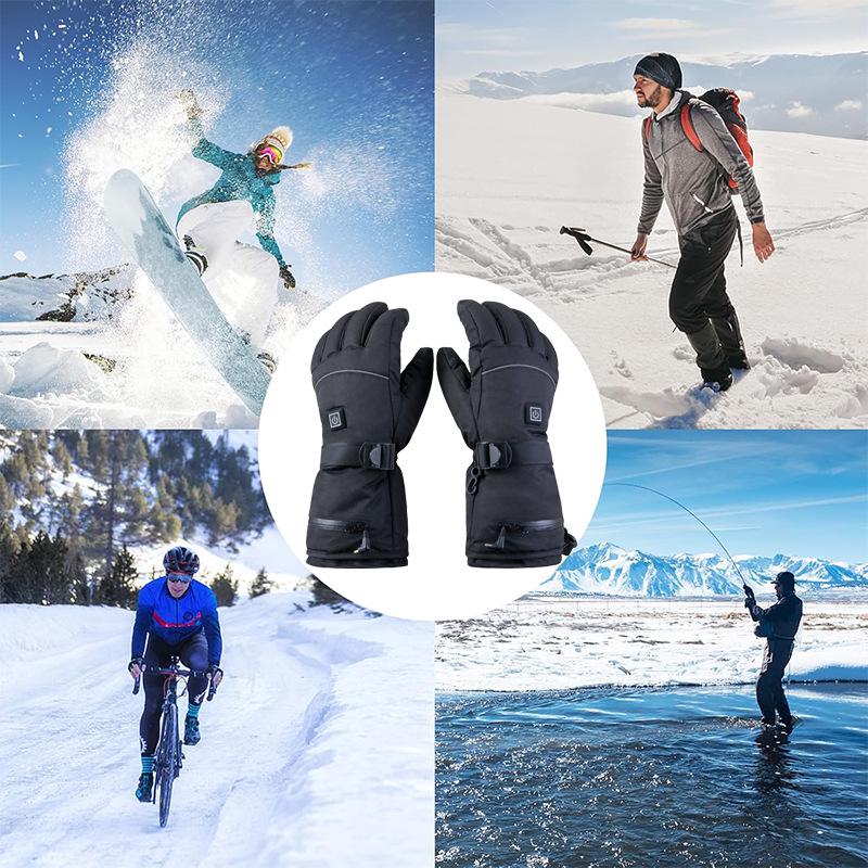 Winter Heated Touchscreen Cycling & Skiing Gloves: Thick, Warm, Electric Charging Heating Gloves for Outdoor Use.