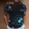 Fashionable Technology Style Men's T-shirt 3D Printed Men's T-shirt Street Short Sleeved Loose T-shirt
