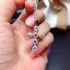 Vícebarevný turmalín s vysokouhlíkovým diamantem Náhrdelník pro ženy Imitace safírového přívěsku ze Srí Lanky Módní šperk