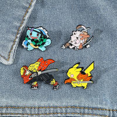 Electroplating Vivid Cartoon Geometric Dress Up Colorfast Anime Figure Brooch Cosplay Pin