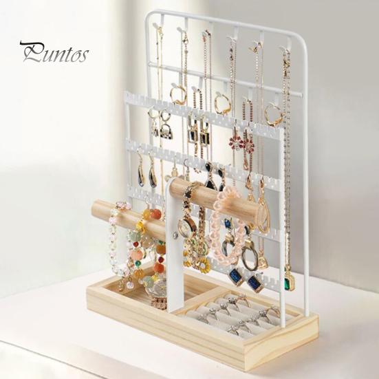 Decorative Jewelry Stand Rack Large Capacity Multi Tiers Stable Base Earrings Rings Necklaces Modern Organizer Bracelets Display Holder Shop Showcase