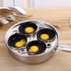 Egg Poacher Pan Stainless Steel Poached Maker with 6 Nonstick Silicone Cup and Spatula for Breakfast Steamed