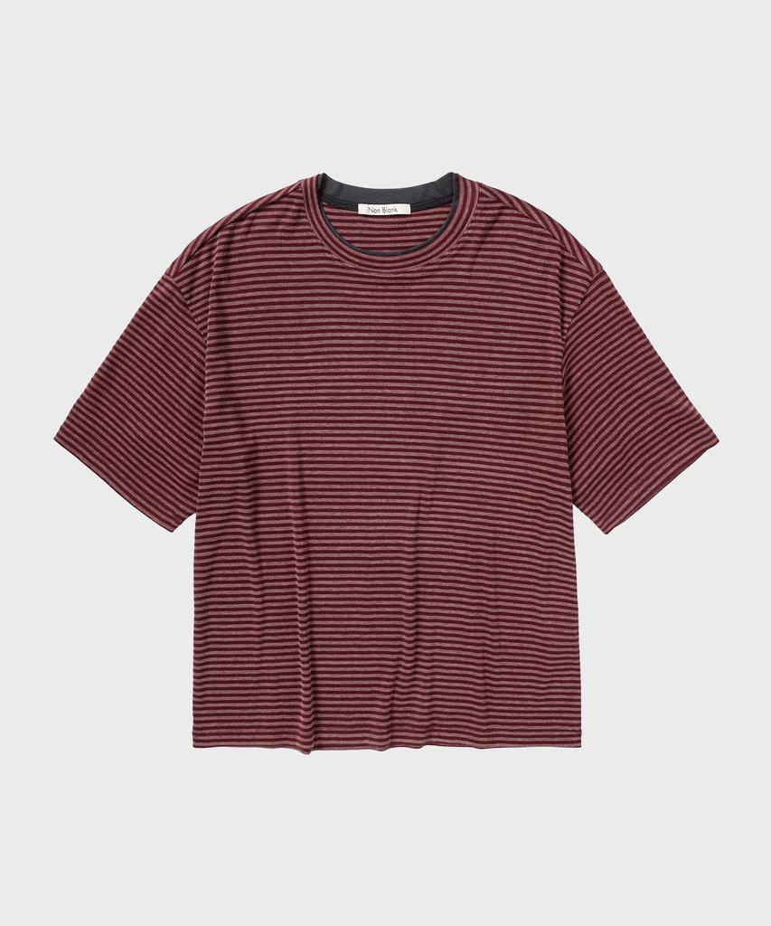 NONBLANK Striped Crop Hs T-Shirt_Red