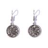 Stylish Drop Metal Earrings With Vintage Flower Pattern For Festive Occasions
