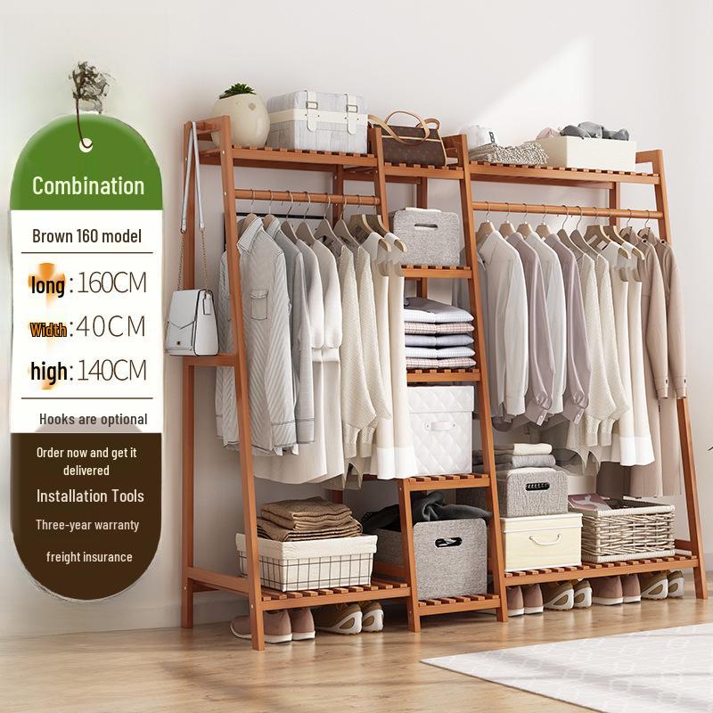 Freestanding Solid Wood Clothes Rack and Hanger