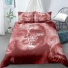 Skull Duvet Cover Set Queen Black Skeleton Paisley Floral Pattern Bedding Set For Teen Adult Polyester Halloween Comforter Cover