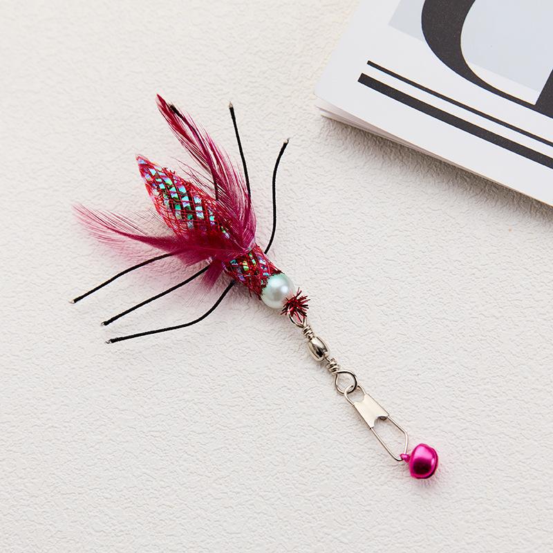 3pcs Artificial Insect Cat Toy Teaser Stick for Changing Heads Feather Pet Toys Wand Accessories