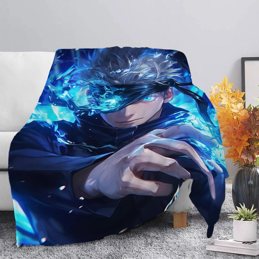 Anime Jujutsu Kaisen  Printed Picnic Blankets Warm Blanket Gojo Satoru Soft and Comfortable Blanket Home Travel Birthday Gift