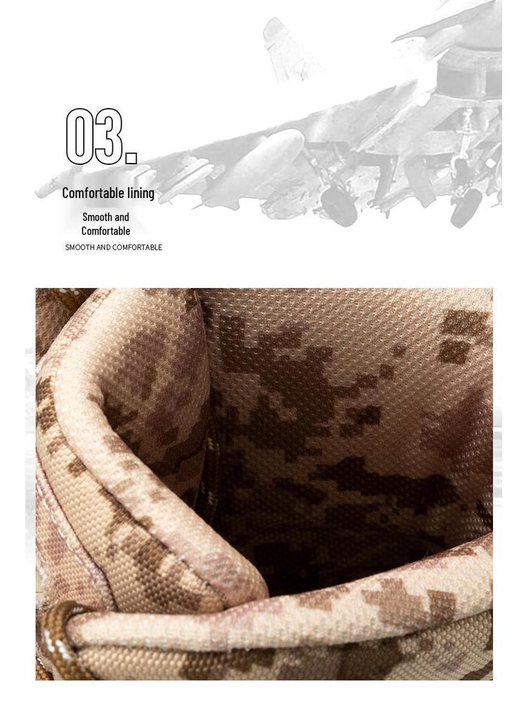 2024 Men's Plus Size High-Top Camouflage Combat and Hiking Boots