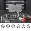 46 In 1 Complete Socket Wrench Tool Set for Auto Repairing Household Project Ratchet Screwdriver Hardware Tool Box