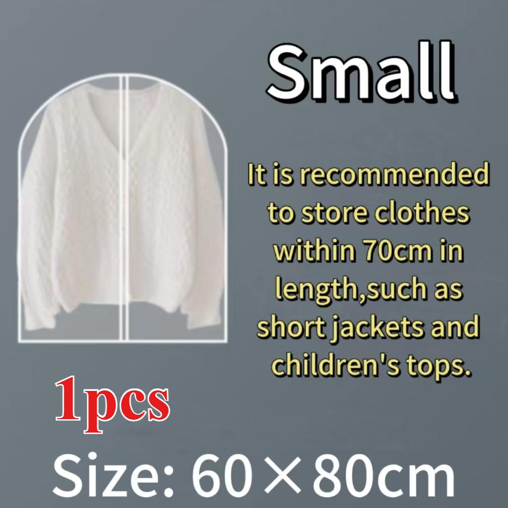 1/2/3/5pcs  Durable Garment Dust Cover with Zipper Closure Long Hanging Clothes Bag for Coats Jackets & Wardrobe Organization