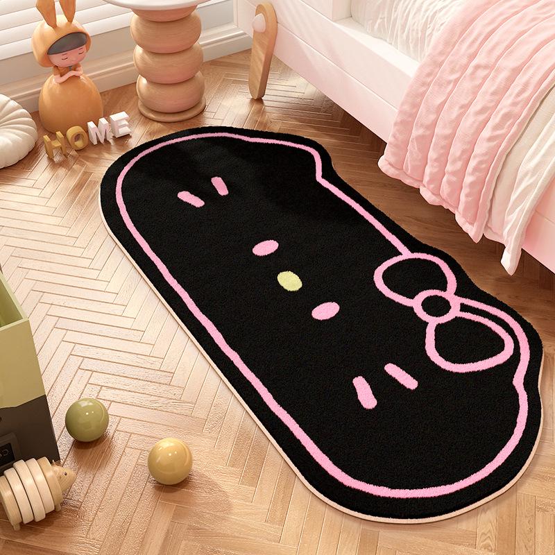 Covoraș de pat roz Hello Kitty din cașmir sintetic - Drăguț, feminin, antiderapant, ușor de curățat, rezistent la uzură