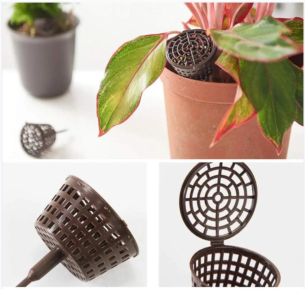 100Pcs Plastic Fertilizer Mesh Basket With Cover Mini Planting Portable Fertilizer Pot Plant Automatic Fertilizer Device