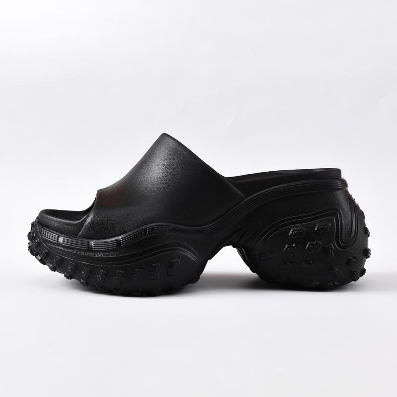 Super thick-soled outer wear eva slippers for women's summer height increase, new fashionable non-slip and deodorant soft-soled one-word slippers