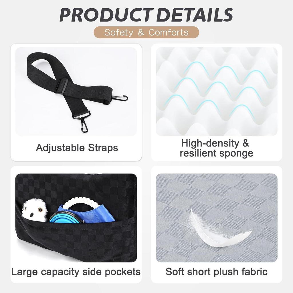 Pet Car Travel Dog & Cat Bed: Winter-Ready, Detachable, Washable, and Safe for Small Pets