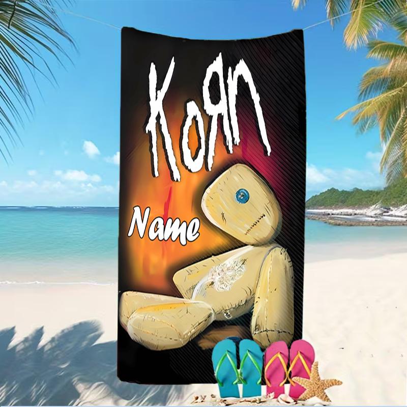 Customizable personalized beach towels Korn rock band themed designs.Suitable for the beach, yoga, sports;ideal as beach accessories