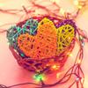 MECCANIXITY 12Pcs Heart Shaped Rattan Ball Vase Filler Natural Rattan for Valentine's Day Decoration Wedding Home Decoration Black 2 In