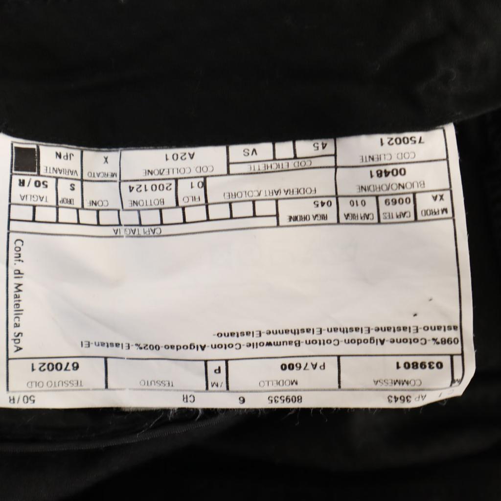 Armani Collezioni Made In Portugal Corduroy Pants 50 Black Men's Used