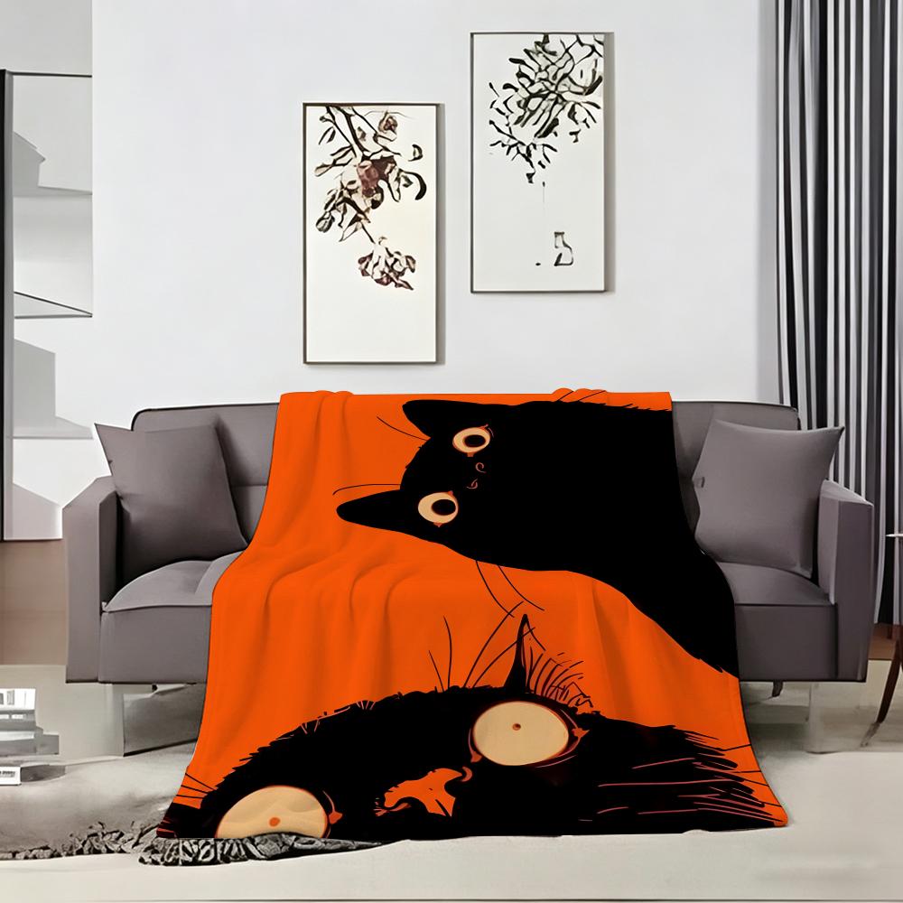 Artistic Pattern C-catS Throw Lightweight 240g Flannel Blanket Soft Skin-friendly for Summer Cooling