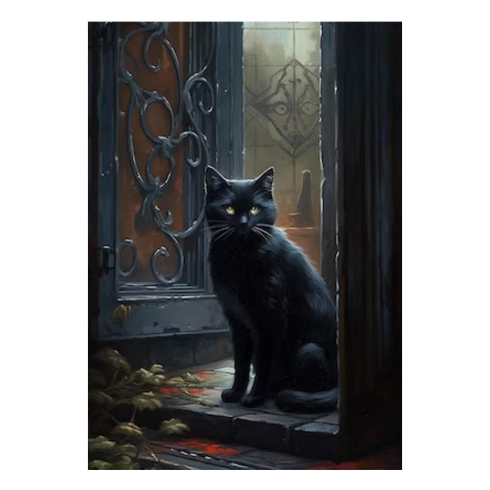 Dark Academy Art Wall Poster Victoria Crow Witch Ghost Black Cat Halloween Background Decoration Gothic Image Printing Holiday Gifts Canvas Painting