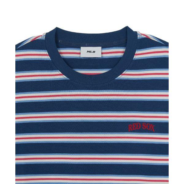 MLB Boston Red Sox Color Block Striped Long Sleeve Cotton Casual T-Shirt Unisex Tops 3ATSV0664-43NYM