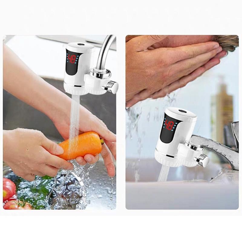 Fast Heating Tankless Water Heater Faucet LED Temperature Display Hot Water Heater Faucet for Kitchen & Bathroom Use