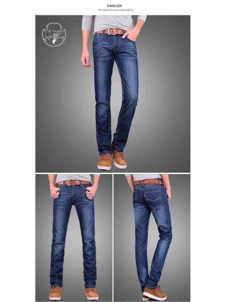 Men's Loose Straight Leg Jeans - Autumn/Winter Plus Velvet Work Pants