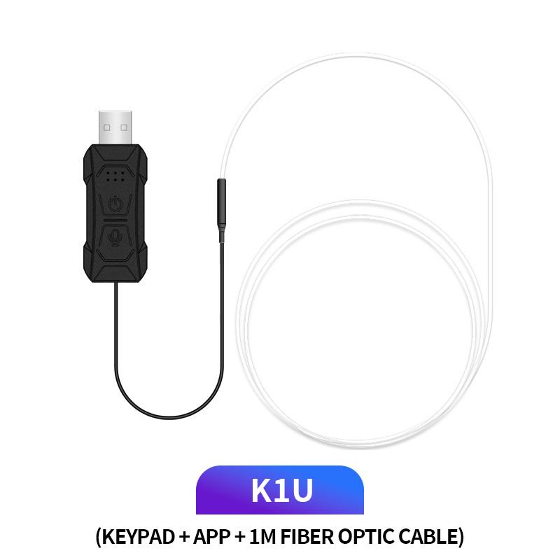 

K1U 1m K-Series Push Button+APP Control LED Light Strip Fiber Optic Neon Atmosphere Lamp Car Interior Decor Type A